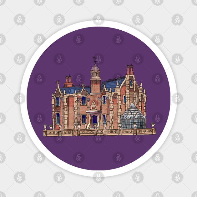 Welcome to the Haunted Mansion Magnet by tesiamarieart